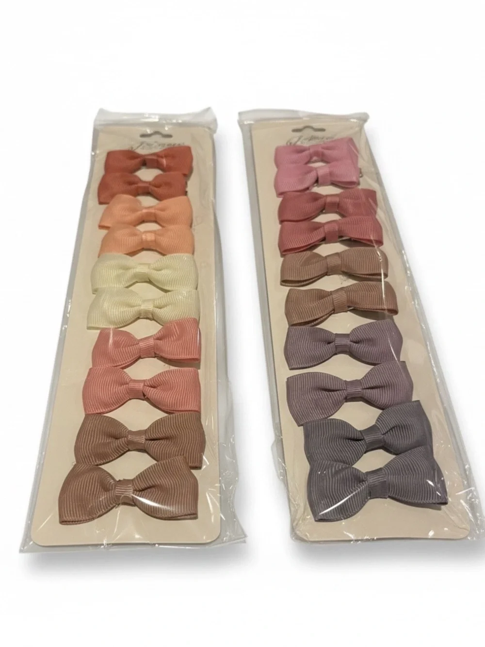 New Bundle of 20 Girls Grosgrain Bow 2” Hair Clips - Pastel Neutral Colors Warm